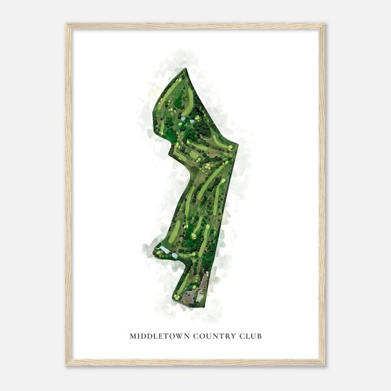 Middletown Country Club Pennsylvania Classic Watercolor Map Golfer Gift Golf Wall Art Golf Poster Print Course Layout