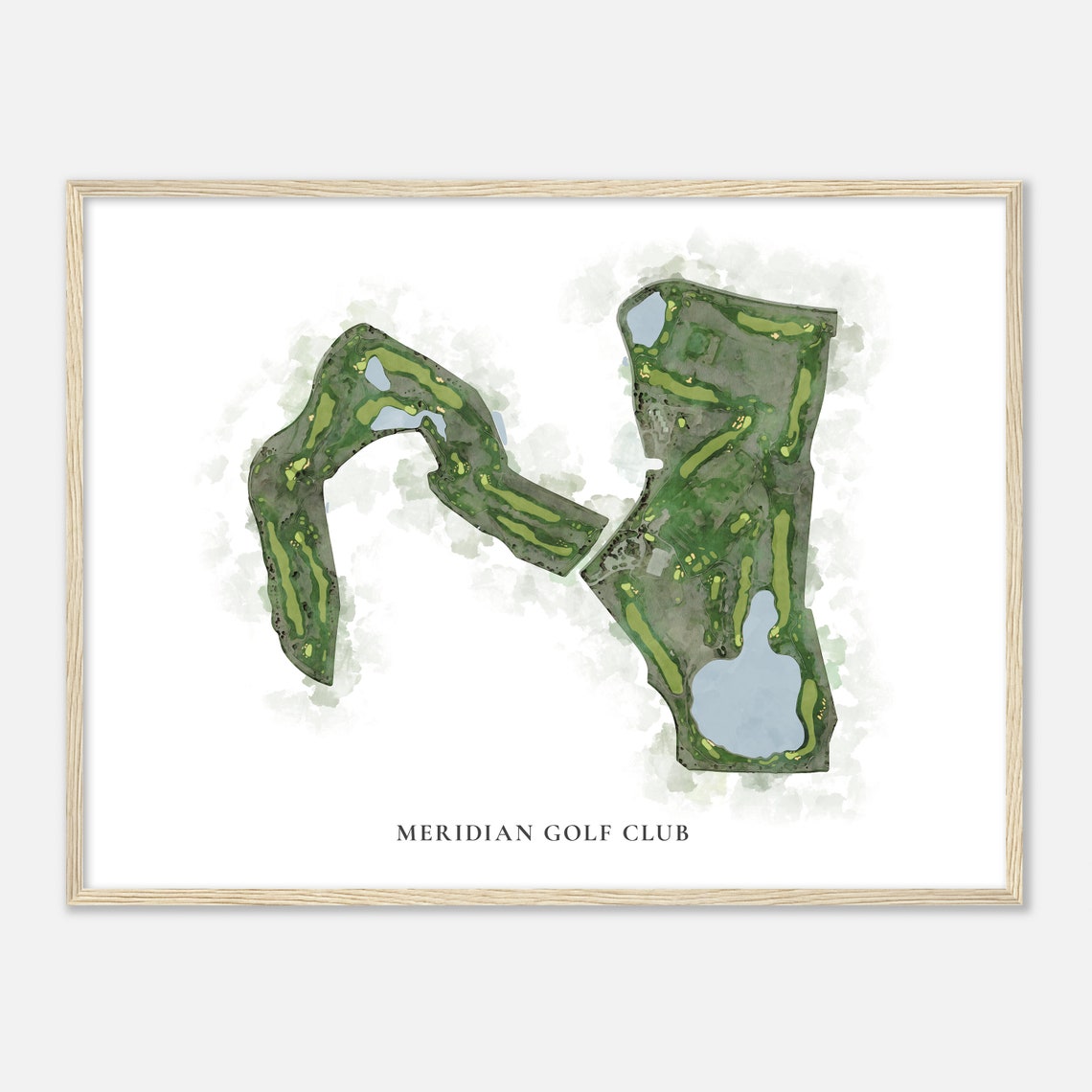 Meridian Golf Club Colorado Classic Watercolor Course Map Poster - Image 2