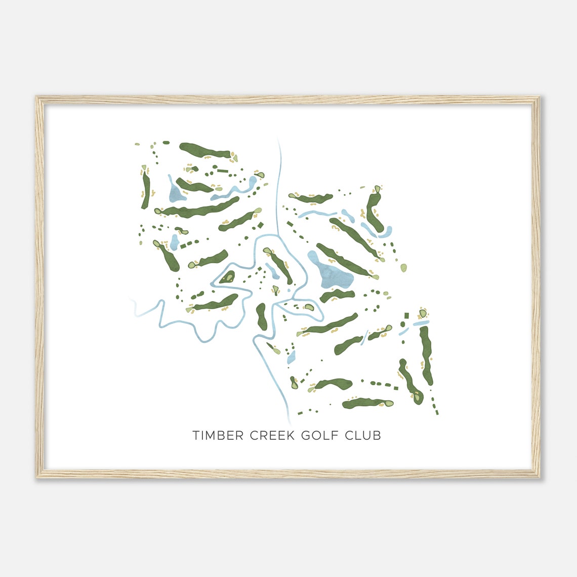 Timber Creek Golf Club Texas Modern Watercolor Map Art Poster - Image 2
