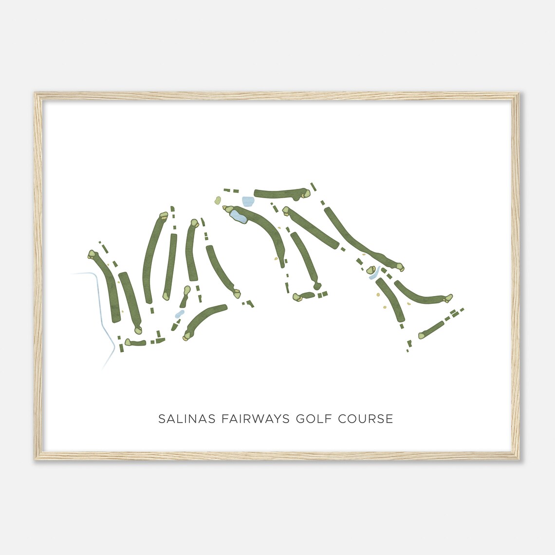 Salinas Fairways Golf Course California Modern Watercolor Map Golfer Gift Golf Wall Art Golf Poster Print Course Layout - Image 2