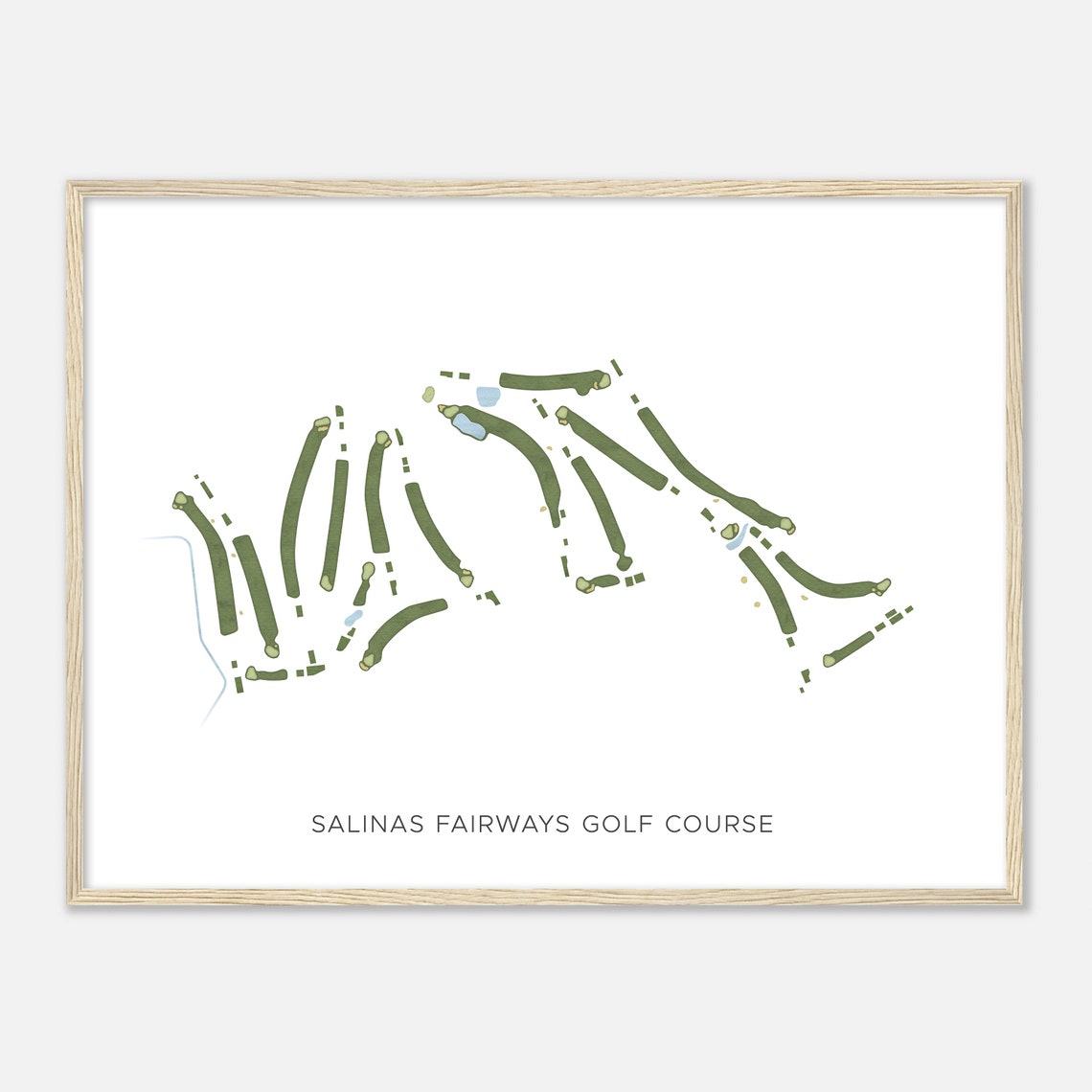 Salinas Fairways Golf Course Modern Watercolor Map Art Poster - Image 2