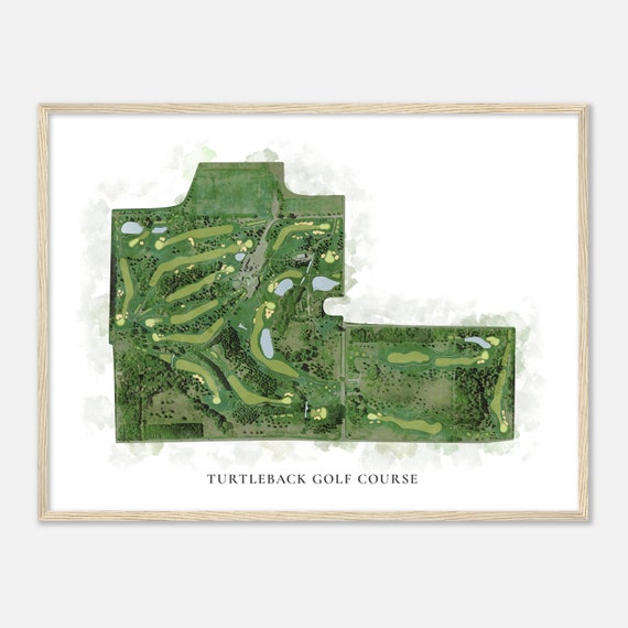 Turtleback Golf Course Wisconsin Classic Watercolor Map Golfer Gift Golf Wall Art Golf Poster Print Course Layout