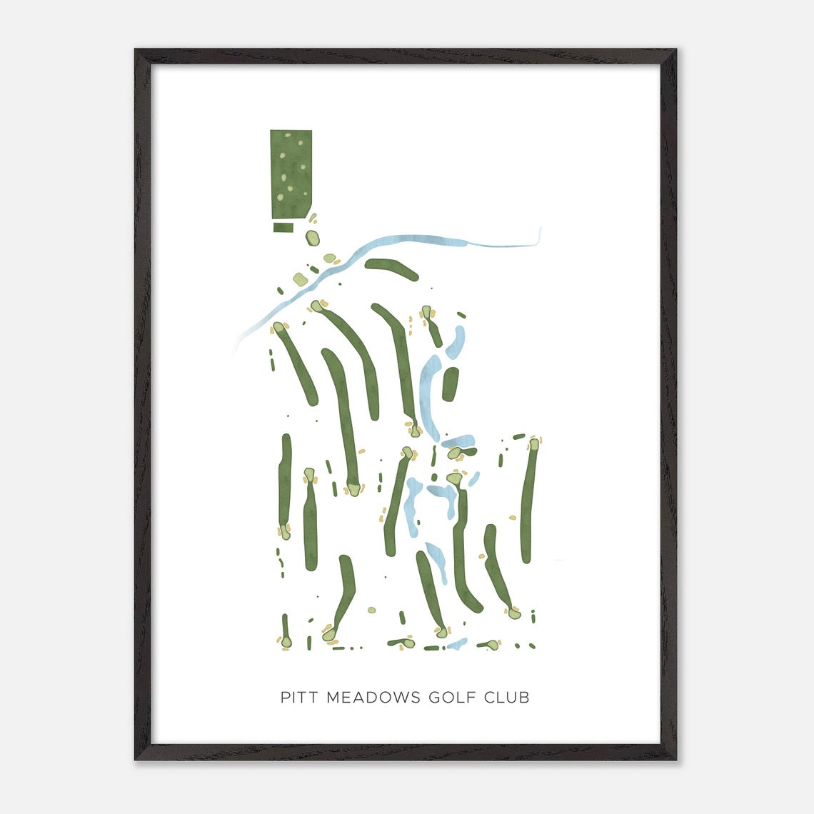 Pitt Meadows Golf Club Canada Modern Watercolor Course Map Poster - Image 2