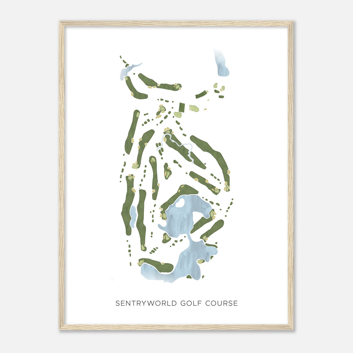 Sentryworld Golf Course Minimalist Watercolor Fairway Map Poster