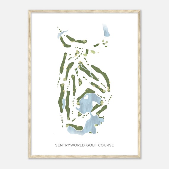 Sentryworld Golf Course Wisconsin Modern Watercolor Map Golfer Gift Golf Wall Art Golf Poster Print Course Layout