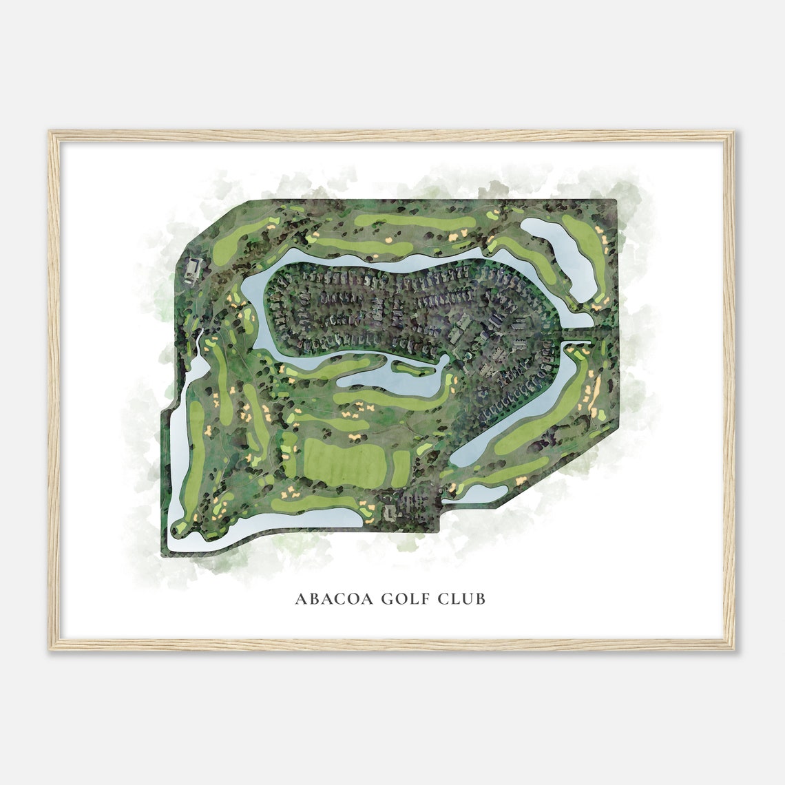 Abacoa Golf Club Florida Classic Watercolor Course Map Poster