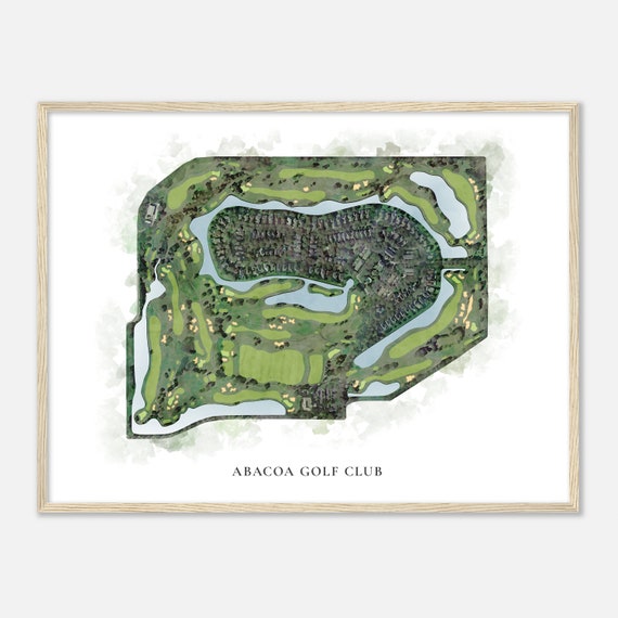 Abacoa Golf Club Florida Classic Watercolor Map Golfer Gift Golf Wall Art Golf Poster Print Course Layout