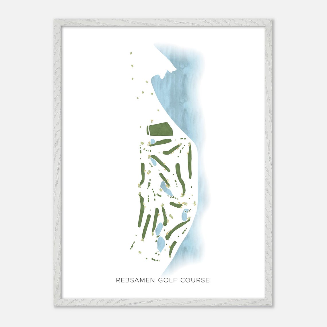 Rebsamen Golf Course Minimalist Lakeside Watercolor Map Poster - Image 2