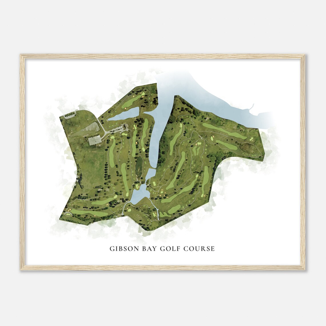 Gibson Bay Golf Course Kentucky Watercolor Map - Image 2