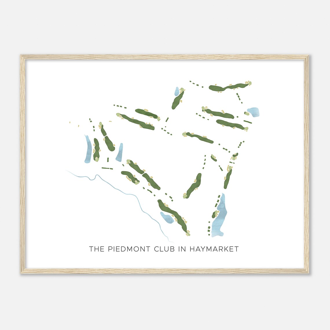 The Piedmont Club In Haymarket Virginia Modern Watercolor Map Poster - Image 2