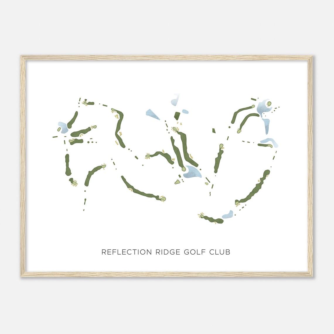 Reflection Ridge Golf Club Kansas Modern Watercolor Map Golfer Gift Golf Wall Art Golf Poster Print Course Layout