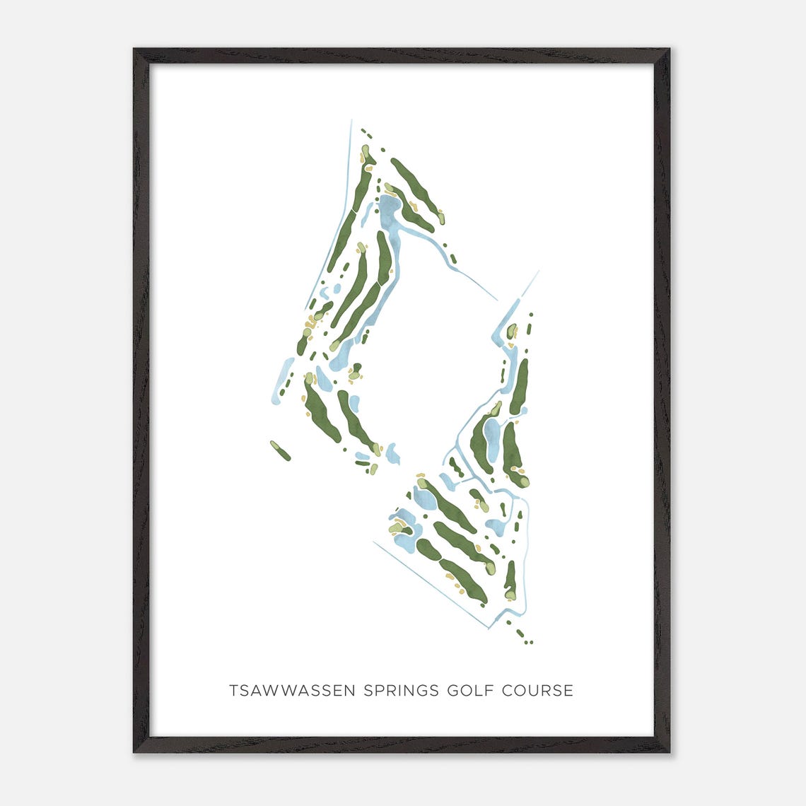 Tsawwassen Springs Golf Course Canada Modern Watercolor Map Poster - Image 2
