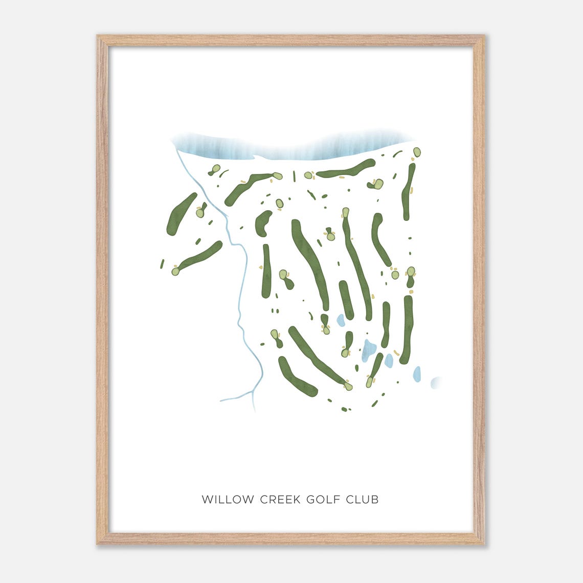 Willow Creek Golf Club Big Flats New York Modern Watercolor Map Poster - Image 2