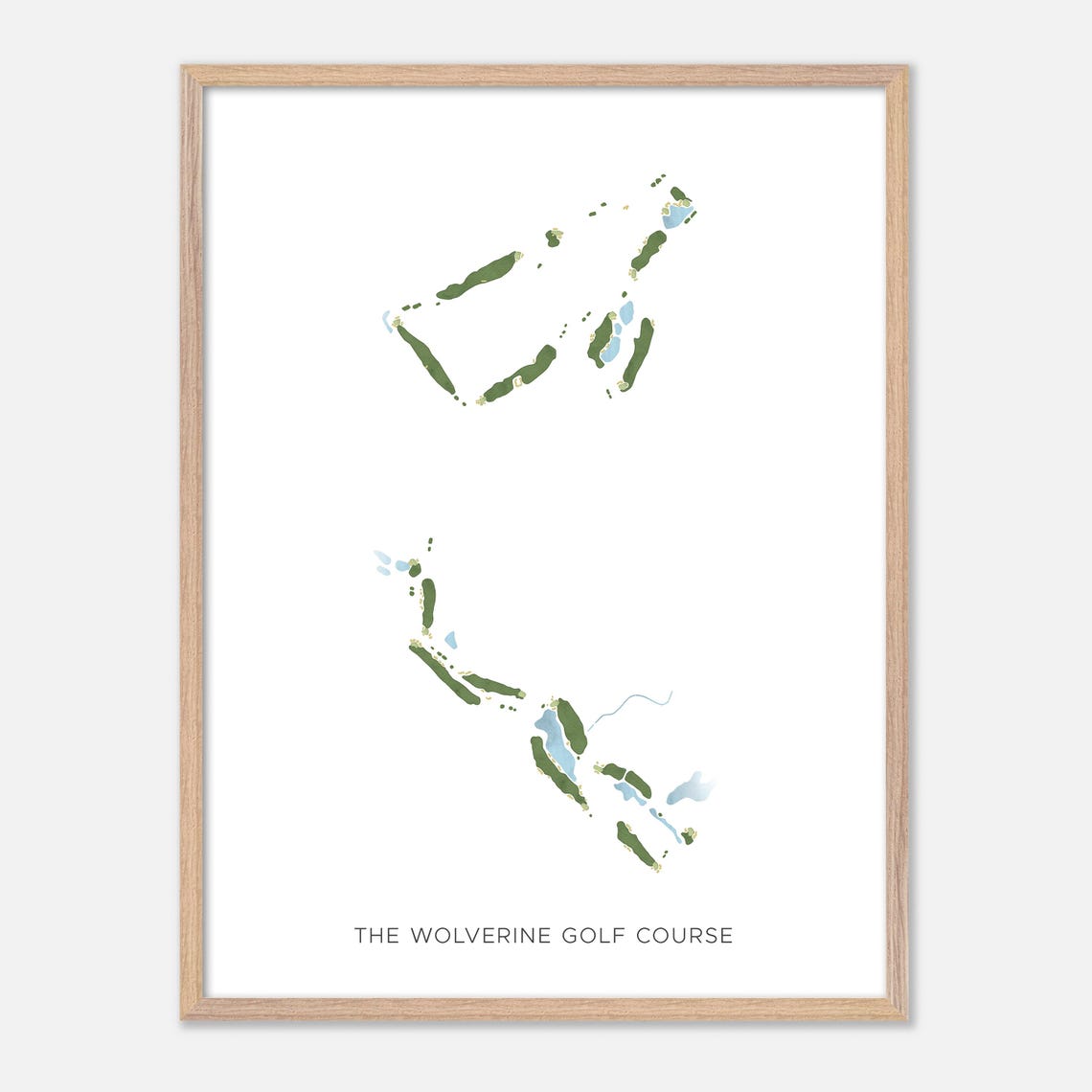 The Wolverine Golf Course Michigan Modern Watercolor Map Poster - Image 2