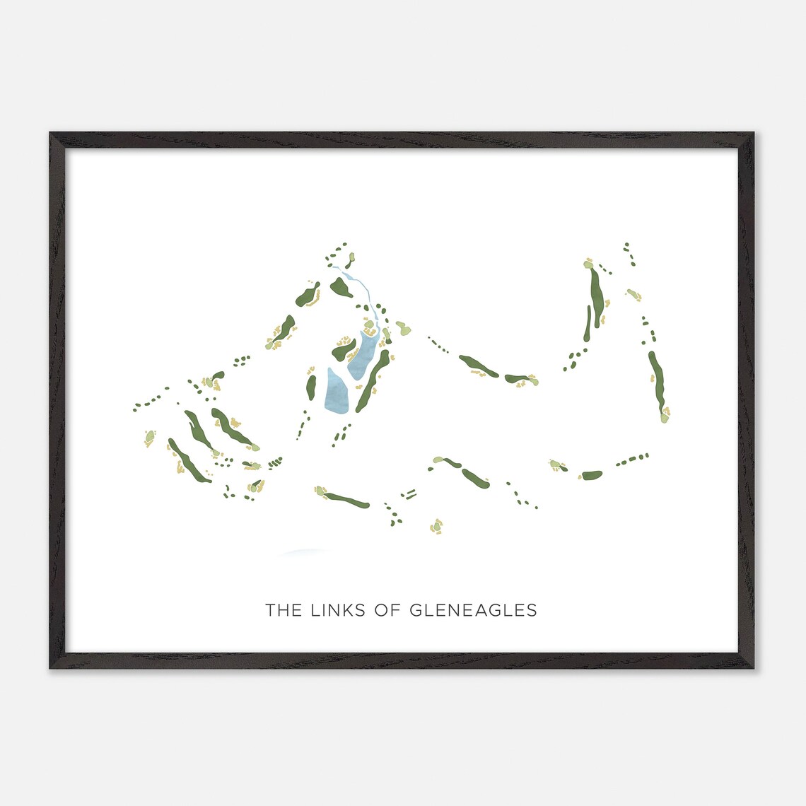 The Links of Gleneagles Modern Minimalist Watercolor Map Poster - Image 4