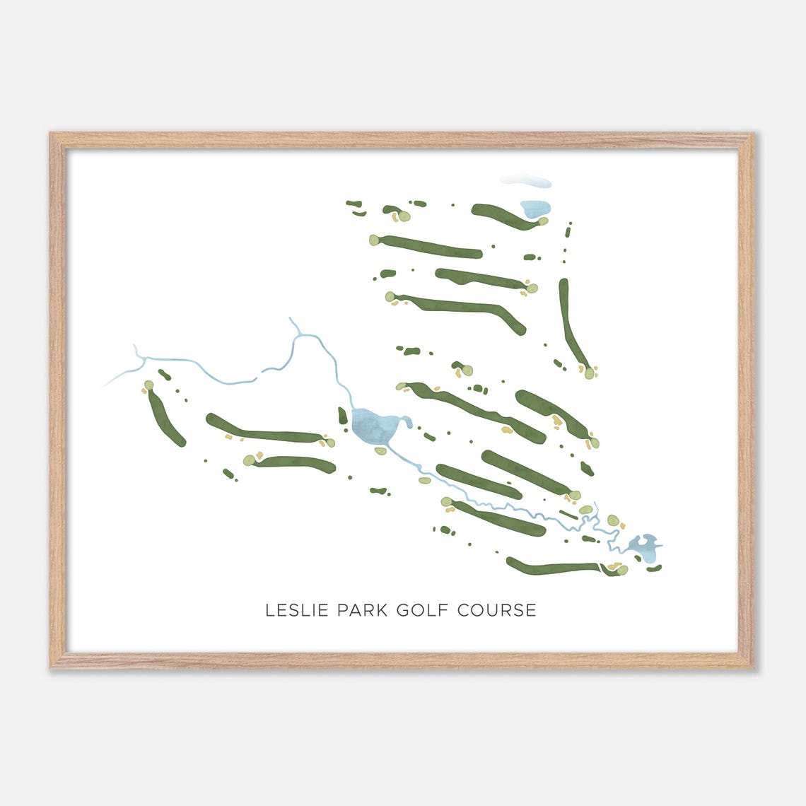 Leslie Park Golf Course Modern Minimalist Style Map Art Poster