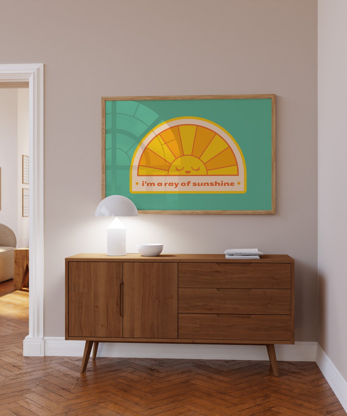 I Am A Ray Of Sunshine Cute Smiling Sun Nursery Quote Art Poster