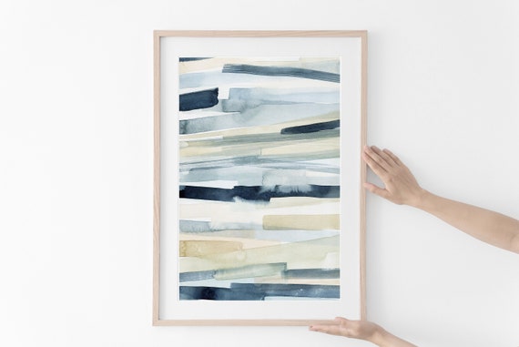 Abstract Art Neutral Minimalist Wall Decor Instant Prints Blie And Beige Print Neutral Watercolor Wall Art Painting Print