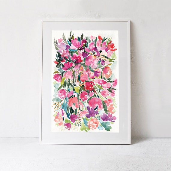 Floral Art Wall Art Floral Floral Nursery Decor Wall Art Prints Watercolor Flowers Prints Floral Print Floral Art Prints