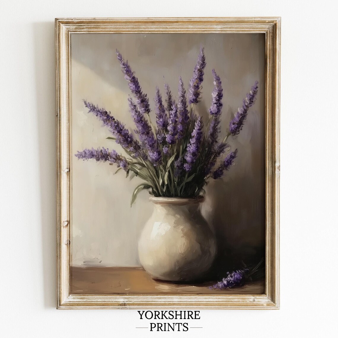Rustic Lavender Bouquet, Farmhouse Floral Art Print