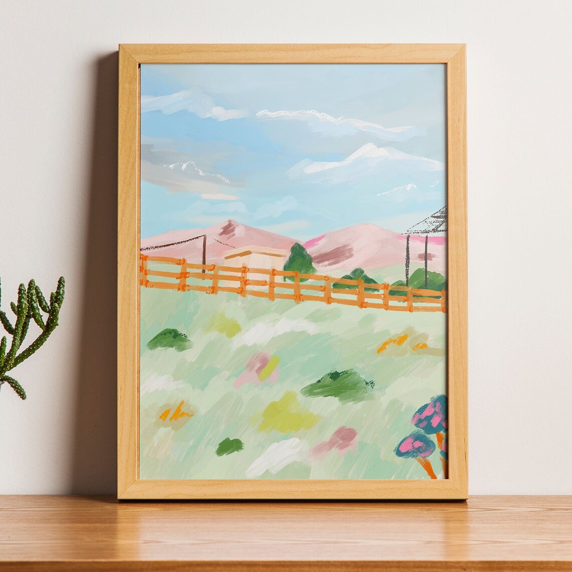 Abstract Mountain Print Colorful Scenery Art Up To 24x36 Inches
