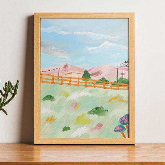 Abstract Mountain Print Colorful Scenery Art Up To 24x36 Inches