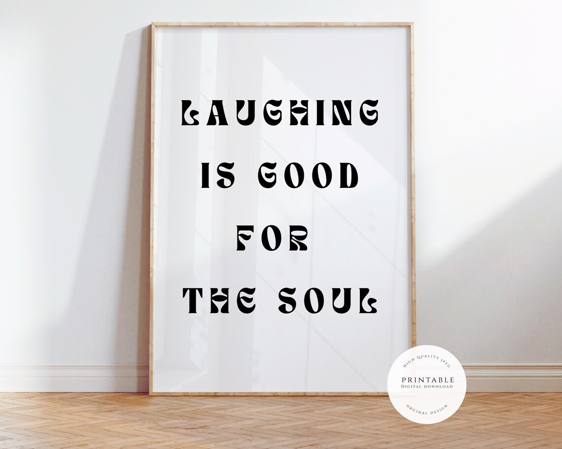 Laughing Is Good for the Soul Bold Retro Typography Quote Poster - Image 2