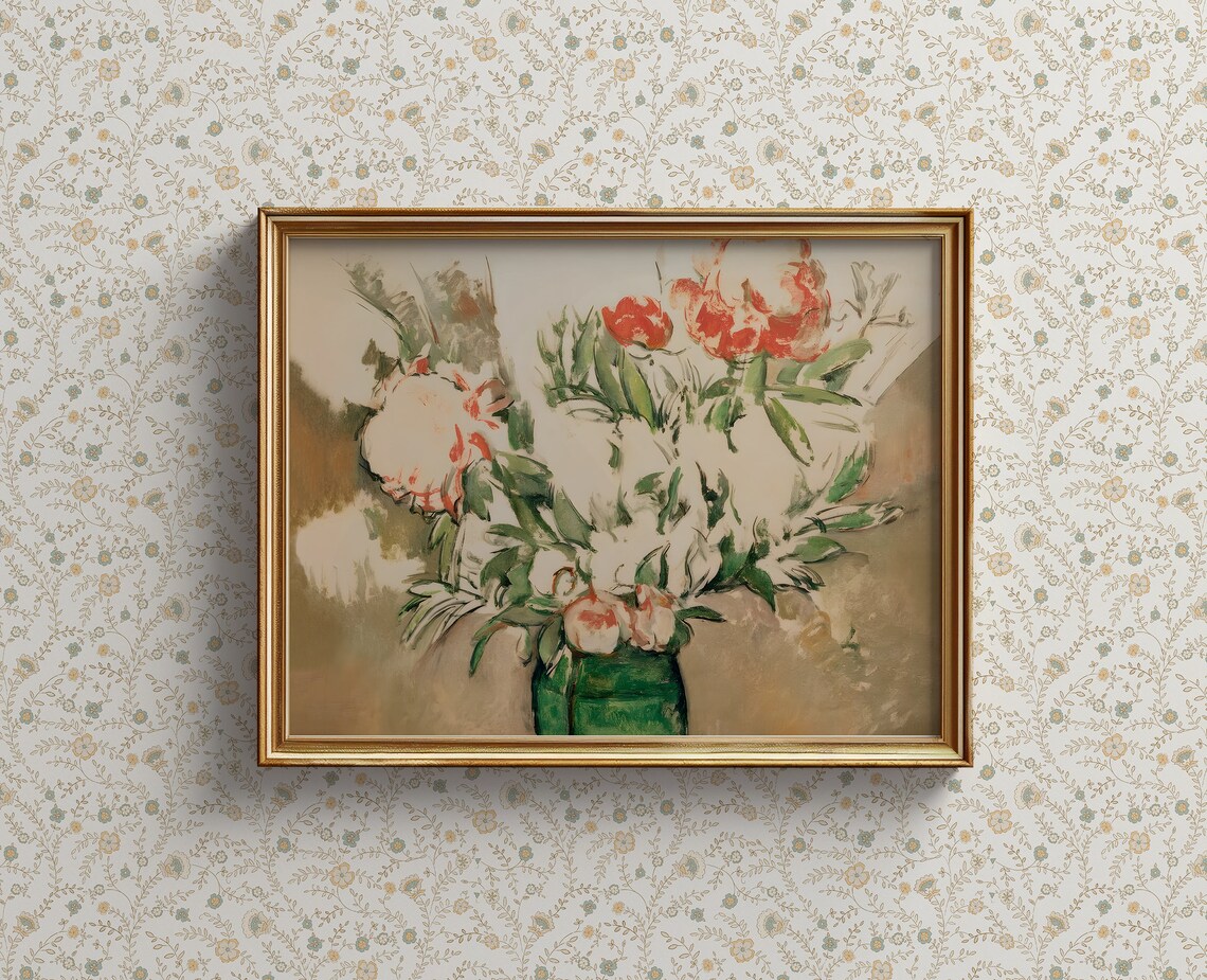 Cottagecore Botanical Art Print, Preppy Aesthetic Decor