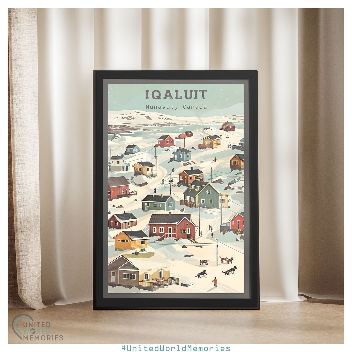 Iqaluit Nunavut Canada Snowy Village Sled Dogs Arctic Town Poster - Image 4