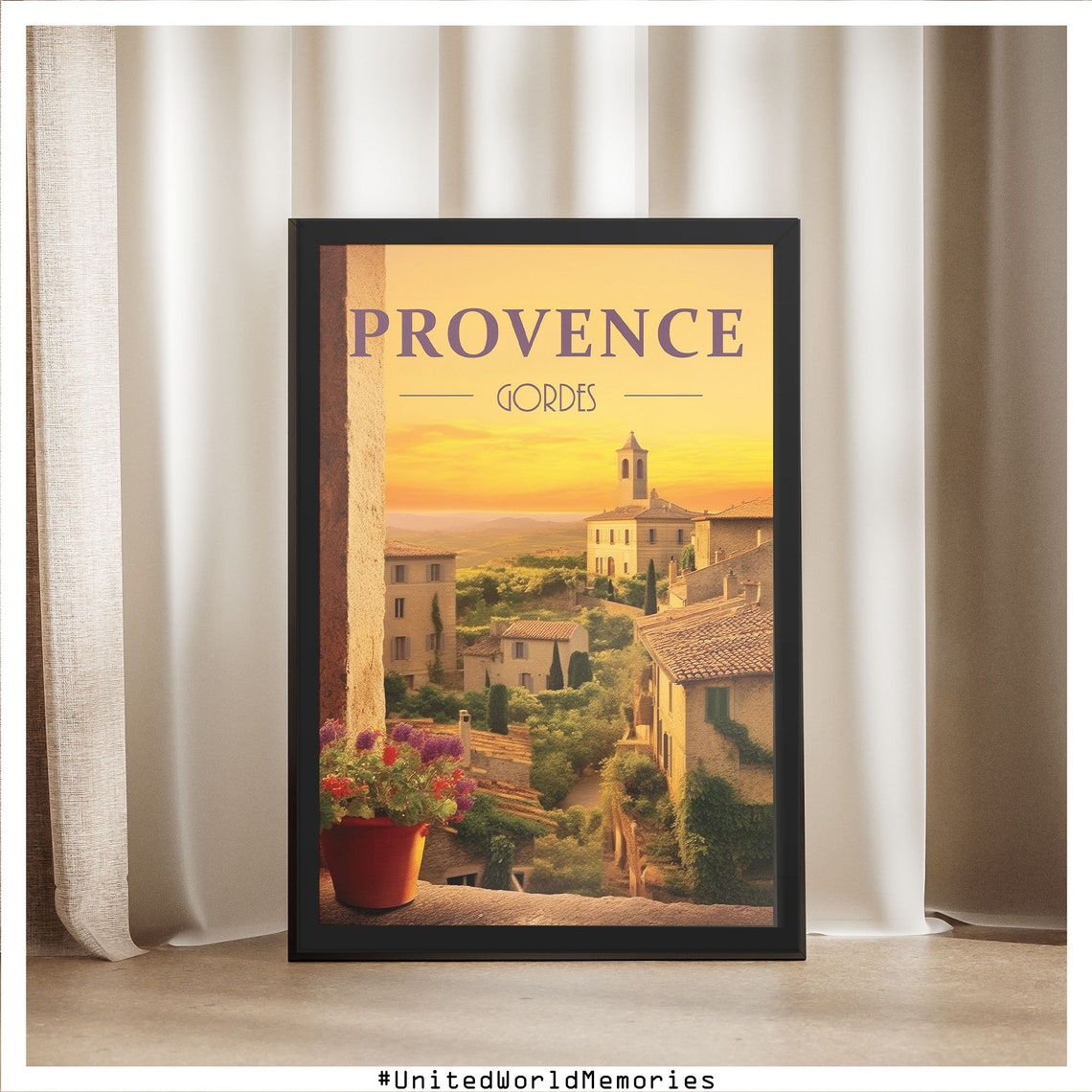 Provence Travel Poster Gordes Poster France Poster Provence Wall Art Provence Gift Idea Provence France Vintage Poster Gordes Wall Art - Image 5