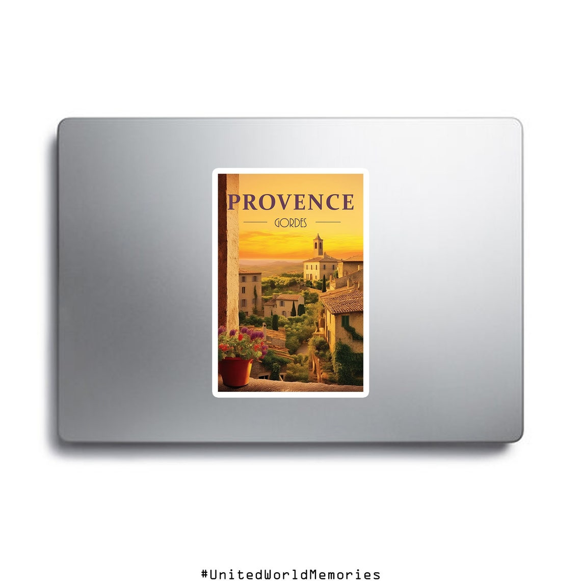 Provence Gordes Sunset Village Stone House Balcony View Poster - Image 2