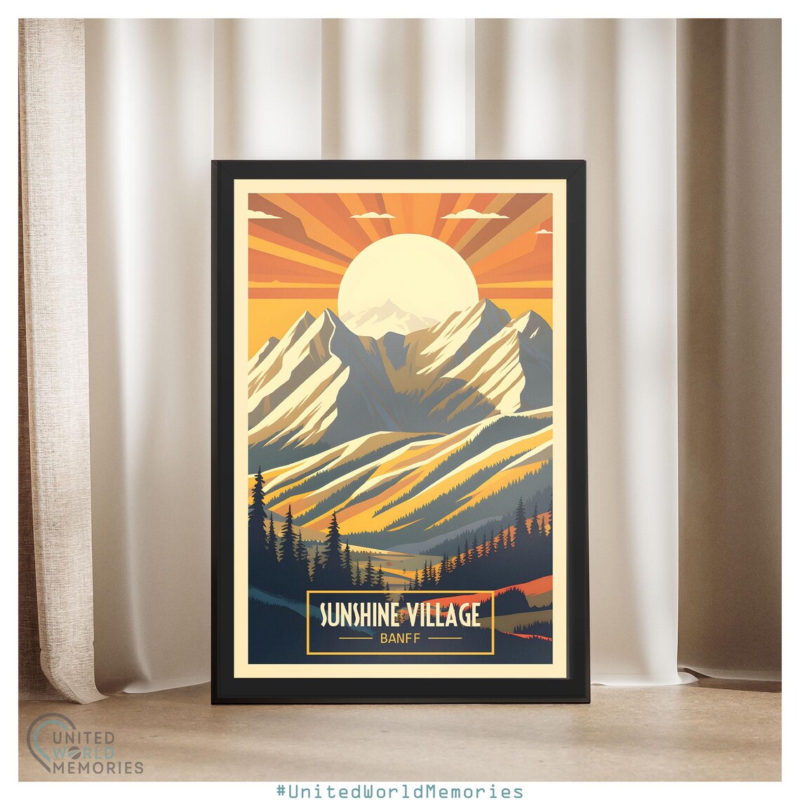 Banff Sunshine Village Sunshine Peaks Travel Poster - Image 4