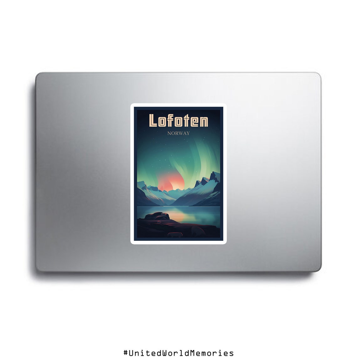 Lofoten Islands Poster Northern Lights Poster Norway Travel Poster Lofoten Wall Art Lofoten Gifts Norway Vintage Poster Lofoten Print - Image 2