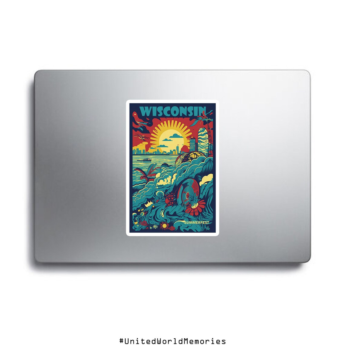 Wisconsin Summerfest Music Festival Lakeside Sunshine Bold Poster - Image 2