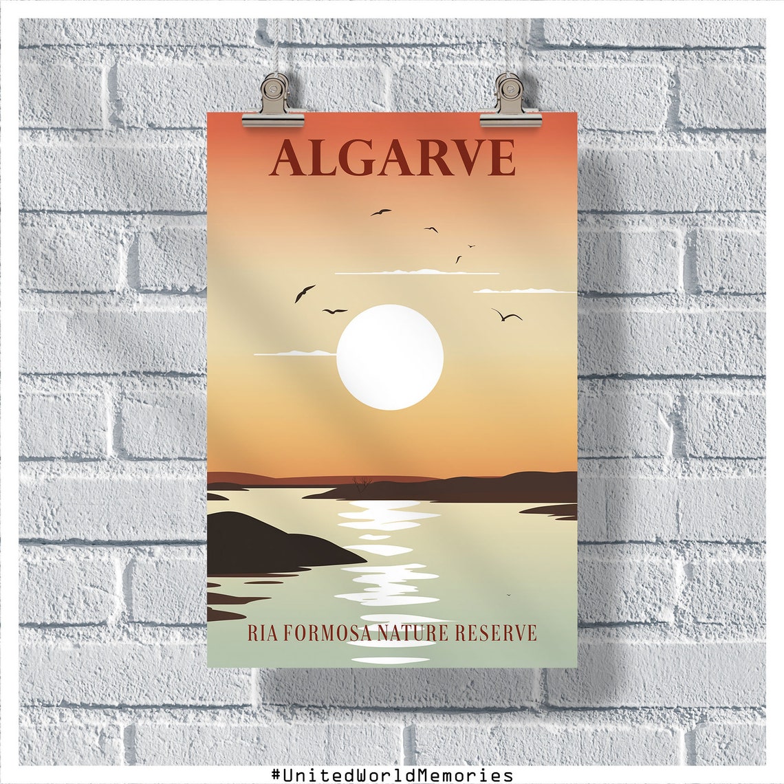 Algarve Portugal Ria Formosa Lagoon Sunset Nature Reserve Poster