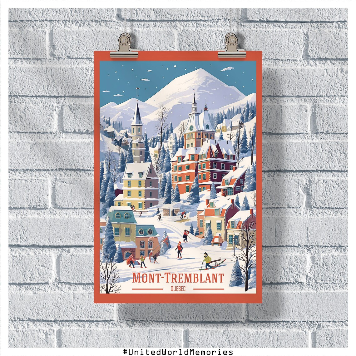 Mont Tremblant Vintage Travel Poster, Quebec