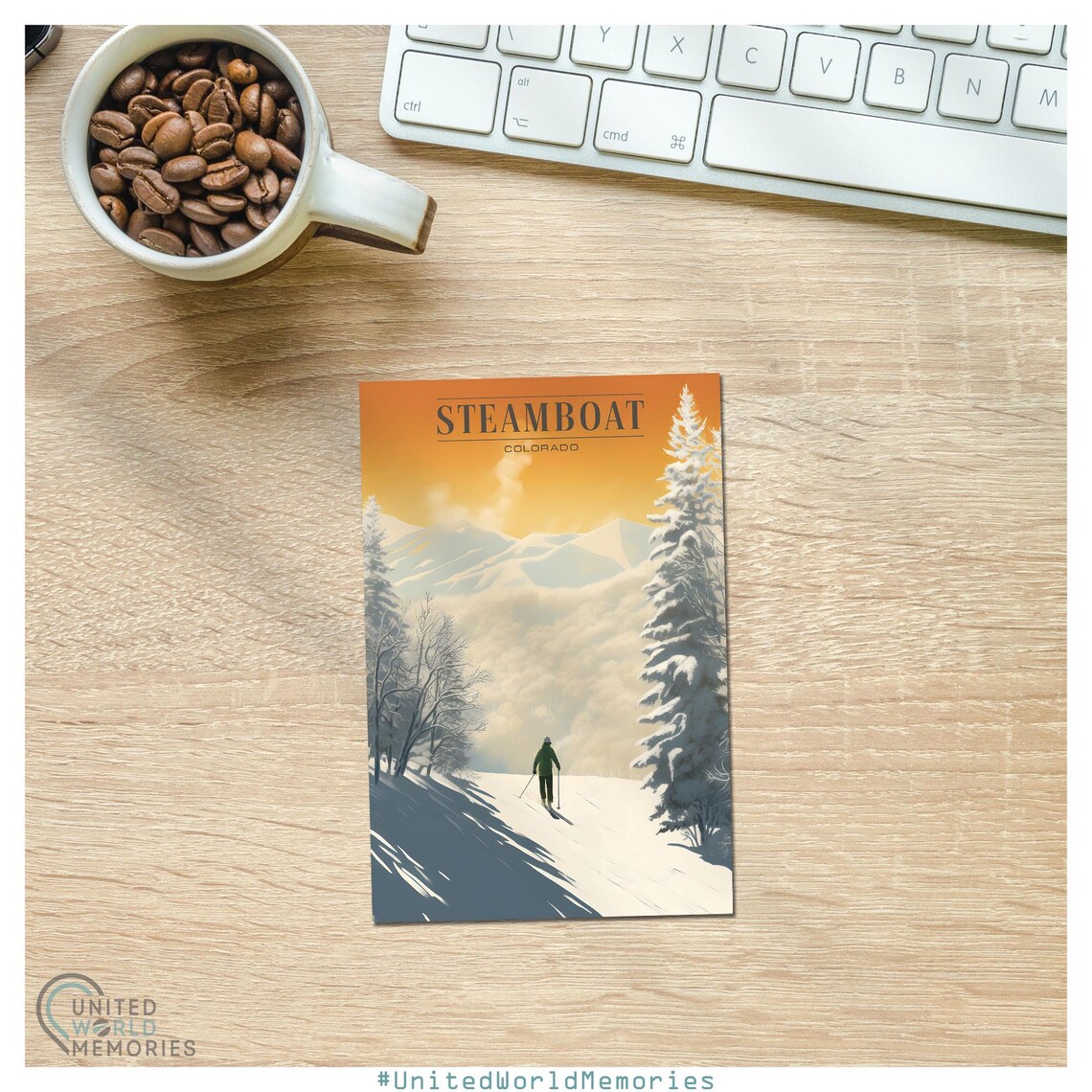 Steamboat Colorado Cross Country Skiing Quiet Winter Trail Poster - Image 2