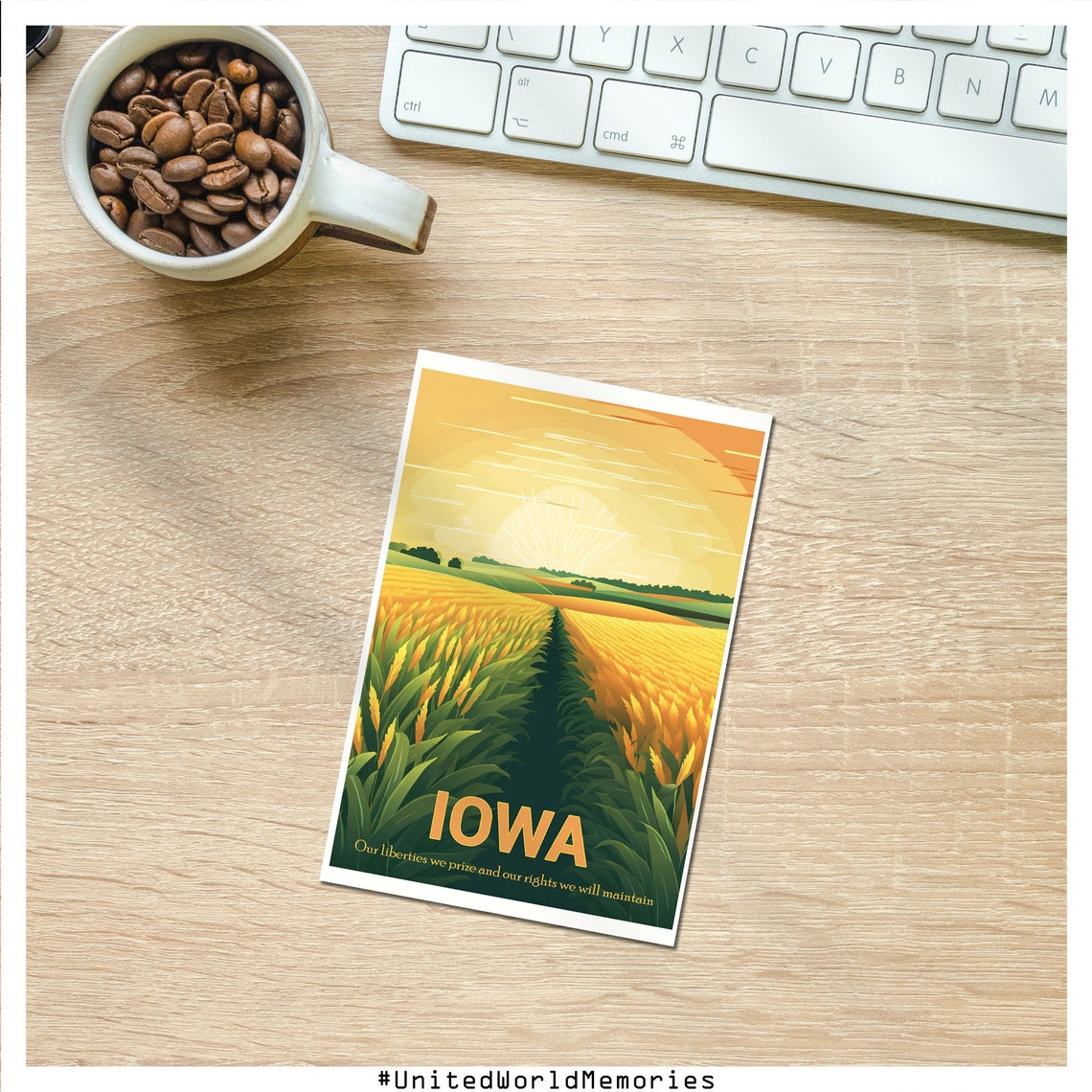 Iowa Travel Poster Welcome To Iowa Poster Iowa Vintage Poster Wall Decor State Poster Iowa Print Iowa Retro Poster Iowa Wall Art - Image 3