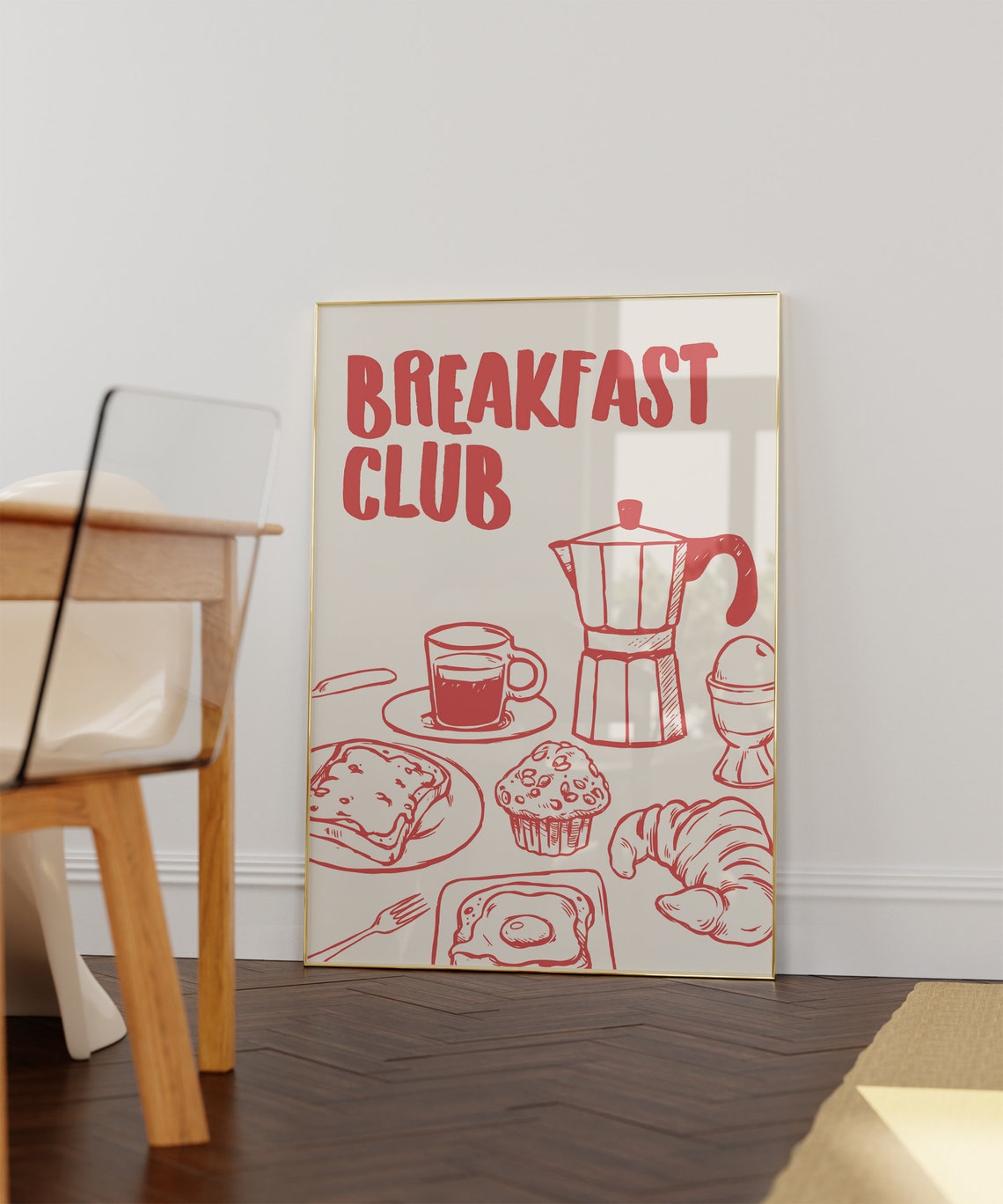 Breakfast Club Retro Red Coffee Moka Pot Kitchen Brunch Poster - Image 2