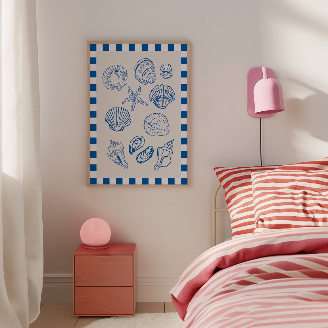Seashells Blue Art Print, Coastal Beach Decor - Image 2