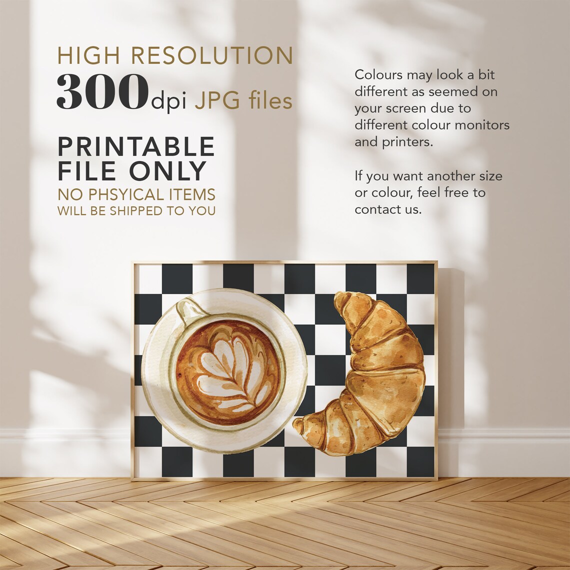 Croissant And Coffee Kitchen Wall Art Print - Image 4