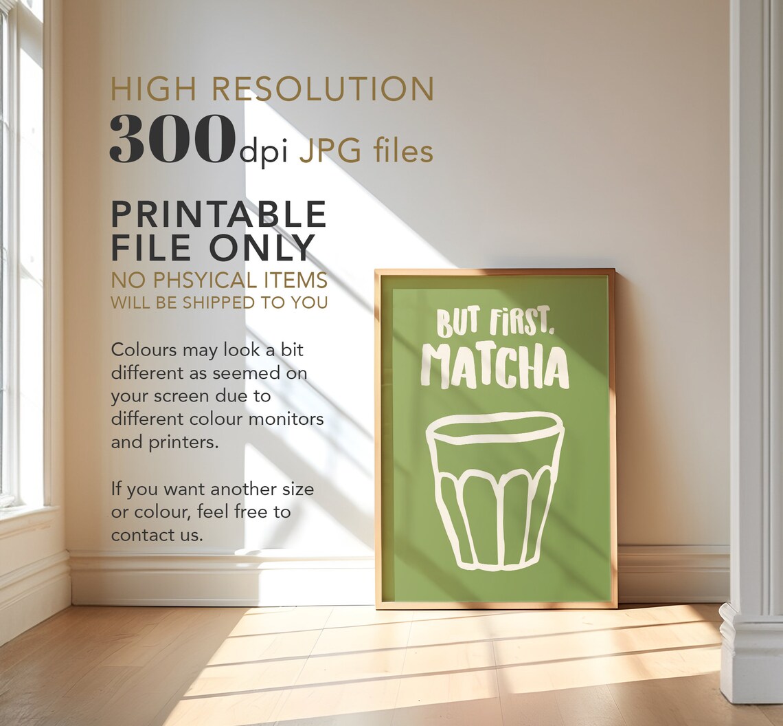 Matcha Latte Print, Modern Kitchen Wall Art - Image 4