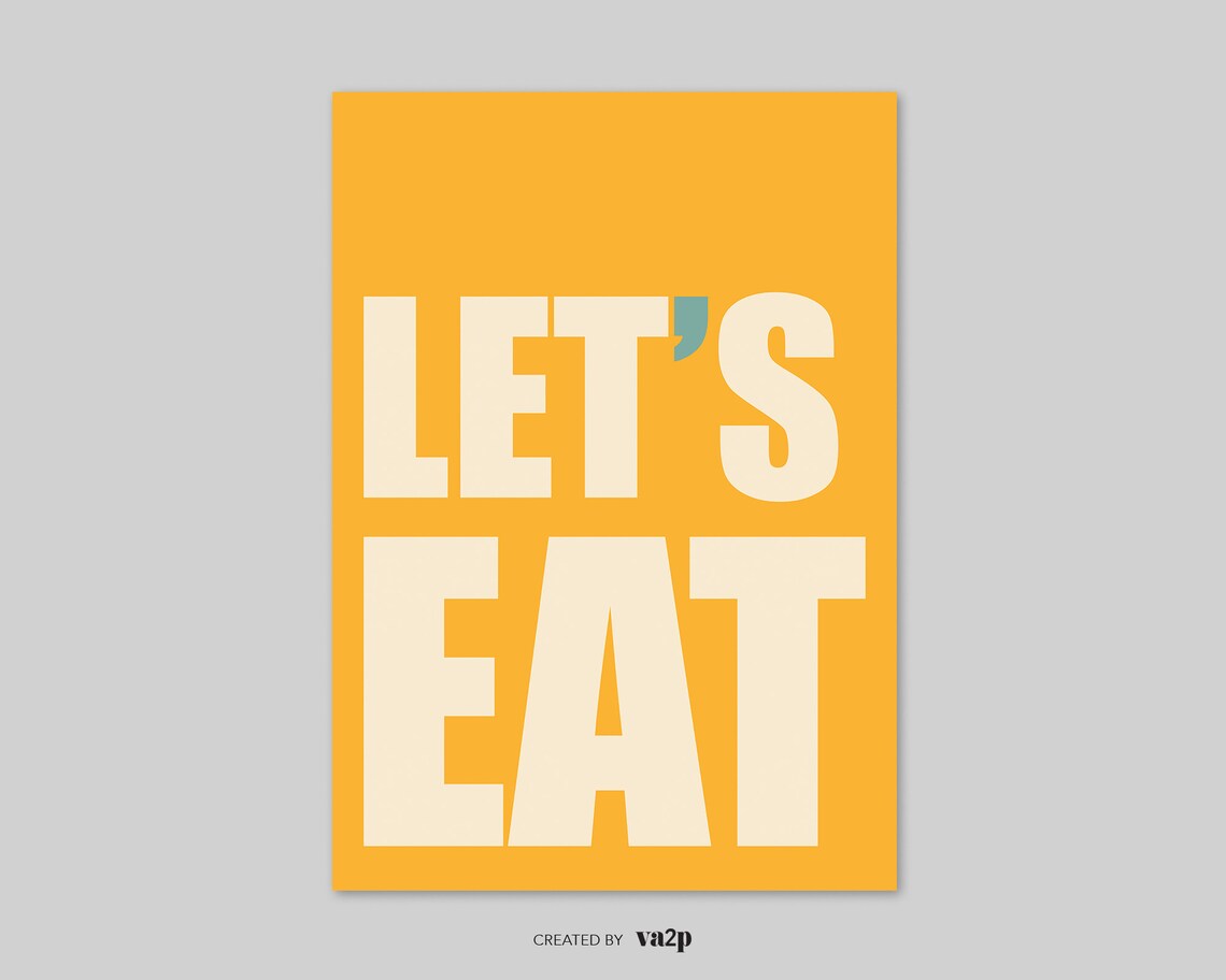 Lets Eat Kitchen Typography Art Print - Image 2