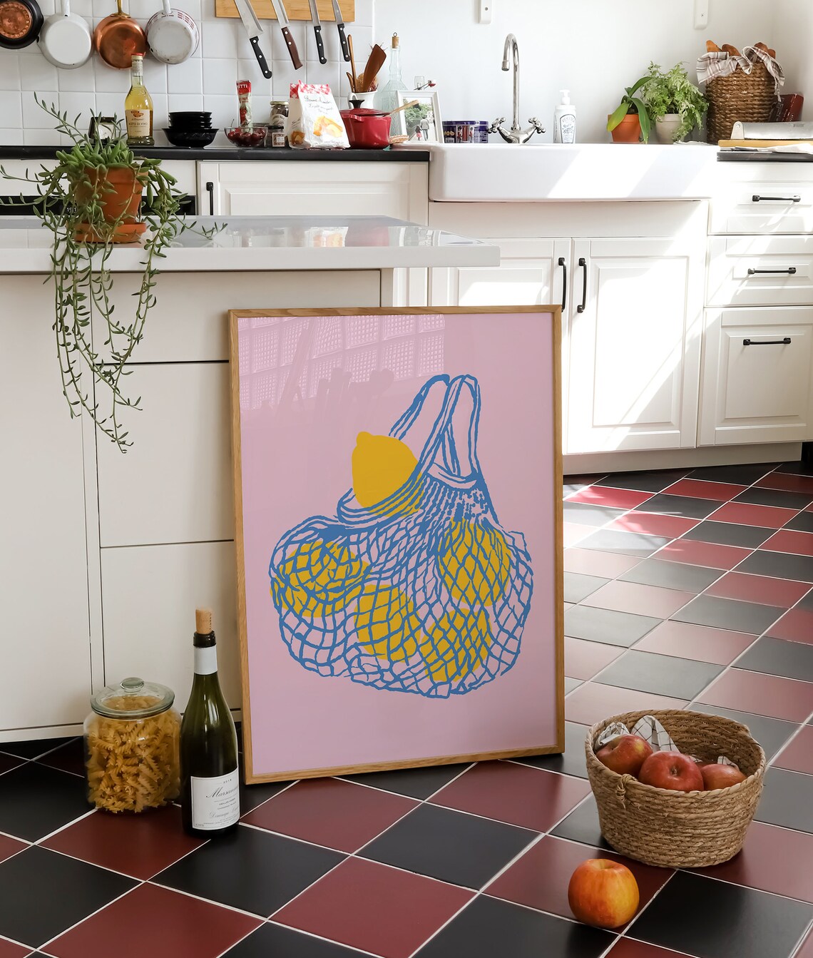Lemons in a Bag Art Print, Trendy Kitchen Decor - Image 3