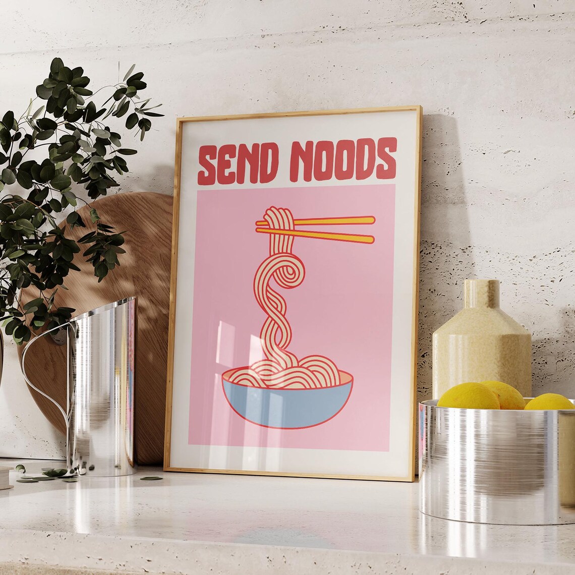 Noodles Cute Kitchen Art Print, Funny Quote - Image 4