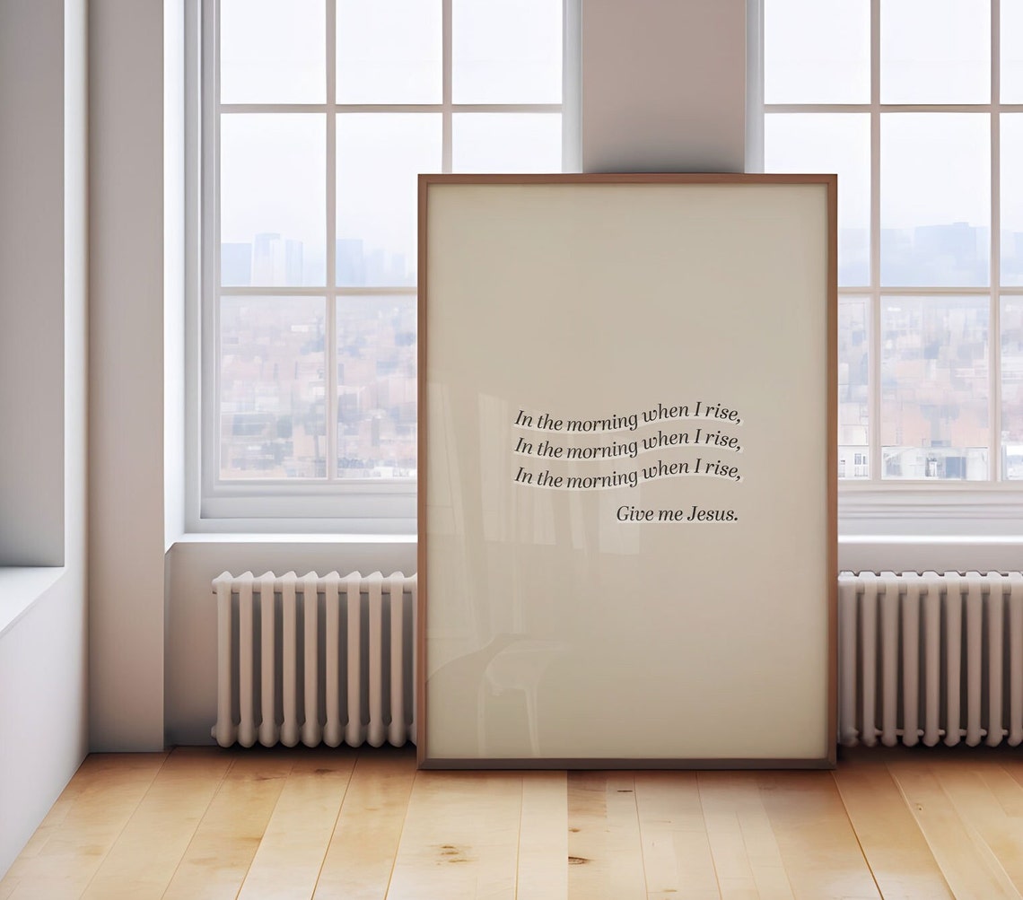 Give Me Jesus Hymn Lyric Morning When I Rise Christian Poster - Image 5
