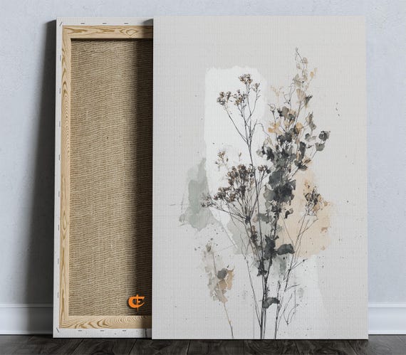 Minimalist Botanical Wall Art Line Drawing Of Wild Grasses Elegant Neutral Decor Rustic Nature Illustration 1558