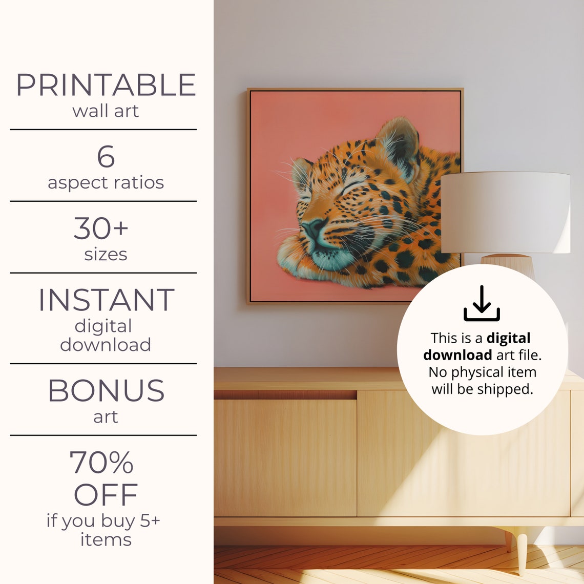 Cute Leopard Maximalist Oil Painting Poster - Image 4