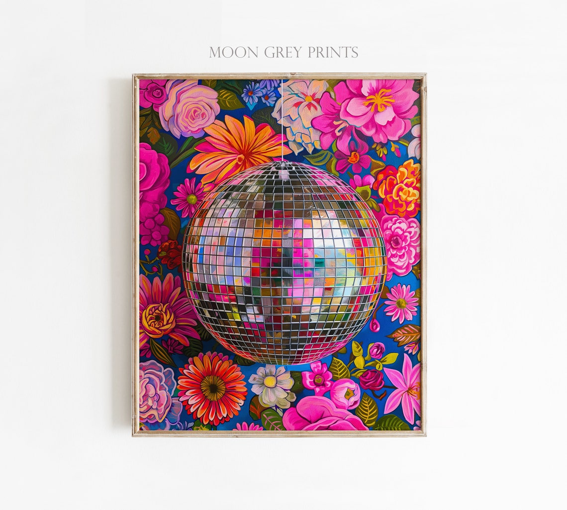 Disco Ball Maximalist Oil Painting, Art Print - Image 2