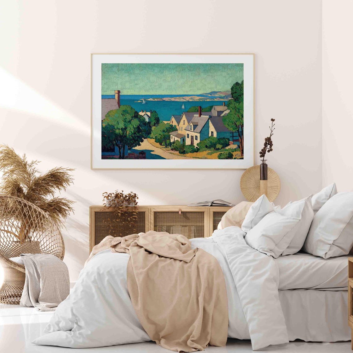 Country Landscape Painting Vintage Landscape Oil Painting Farmhouse Wall Decor Art Cottage Rustic Wall Art Print Wa280 - Image 3
